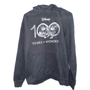 Disney  Sweatshirt 100th Anniversary Hoodie Sweatshirt Size Large Black